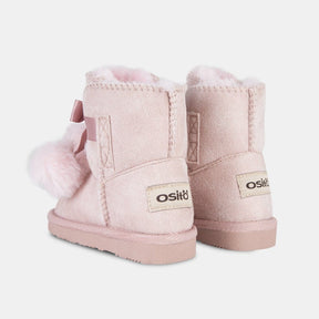 OSITO Shoes Botas Australianas de Bebé Lazo Pompón Rosa