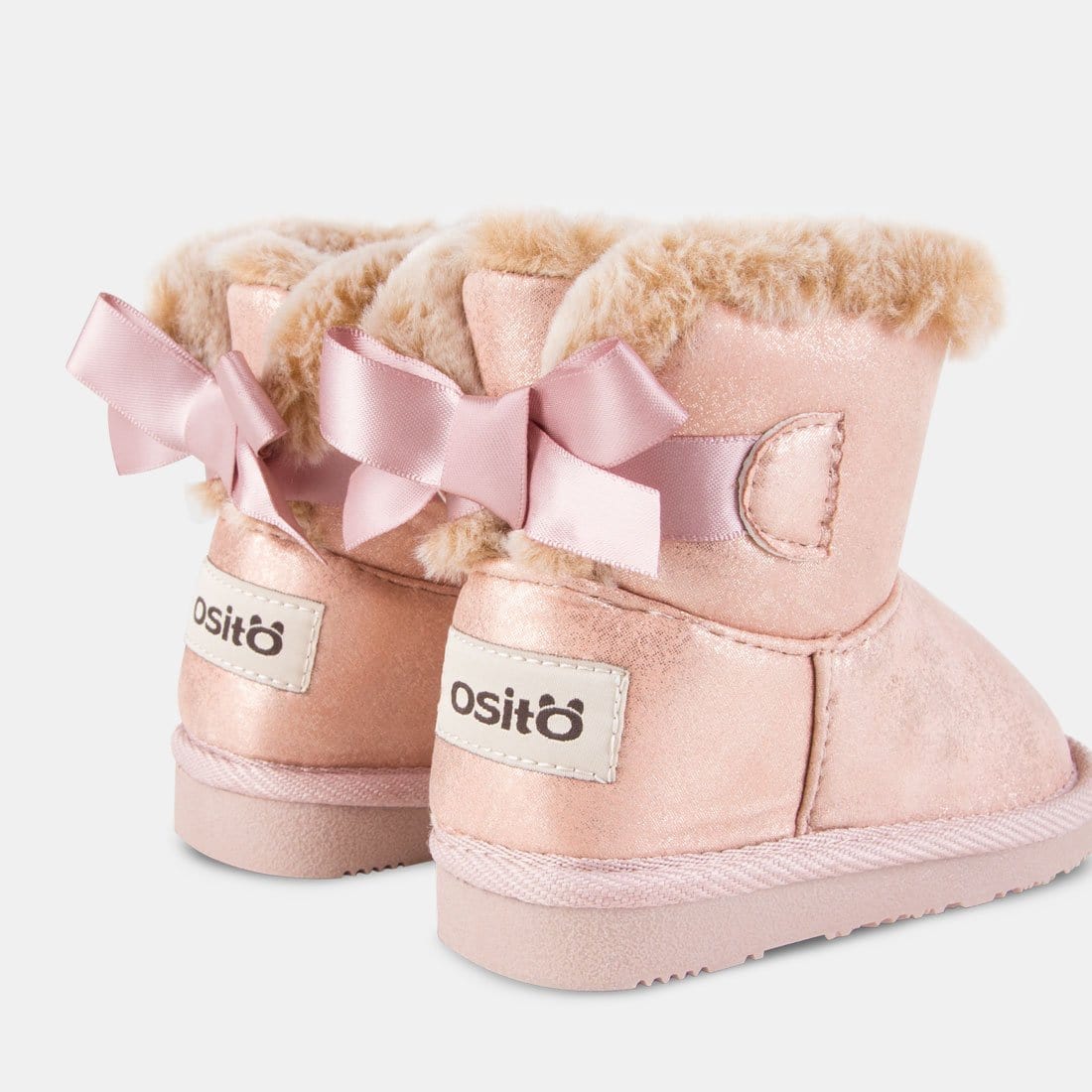 OSITO Shoes Botas Australianas de Bebé Metalizado Rosa
