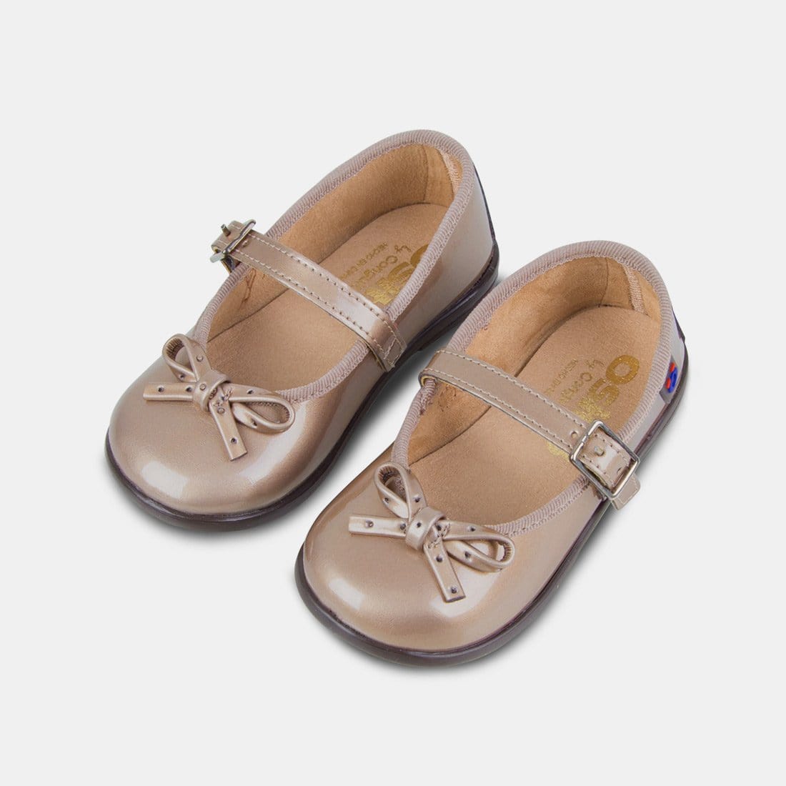 OSITO Shoes Merceditas de Bebé Charol Taupe