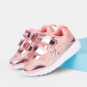 OSITO Shoes Zapatillas con Luces de Bebé Glitter Rosa