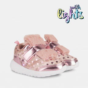 OSITO Shoes Zapatillas con Luces de Bebé Pelo Rosa