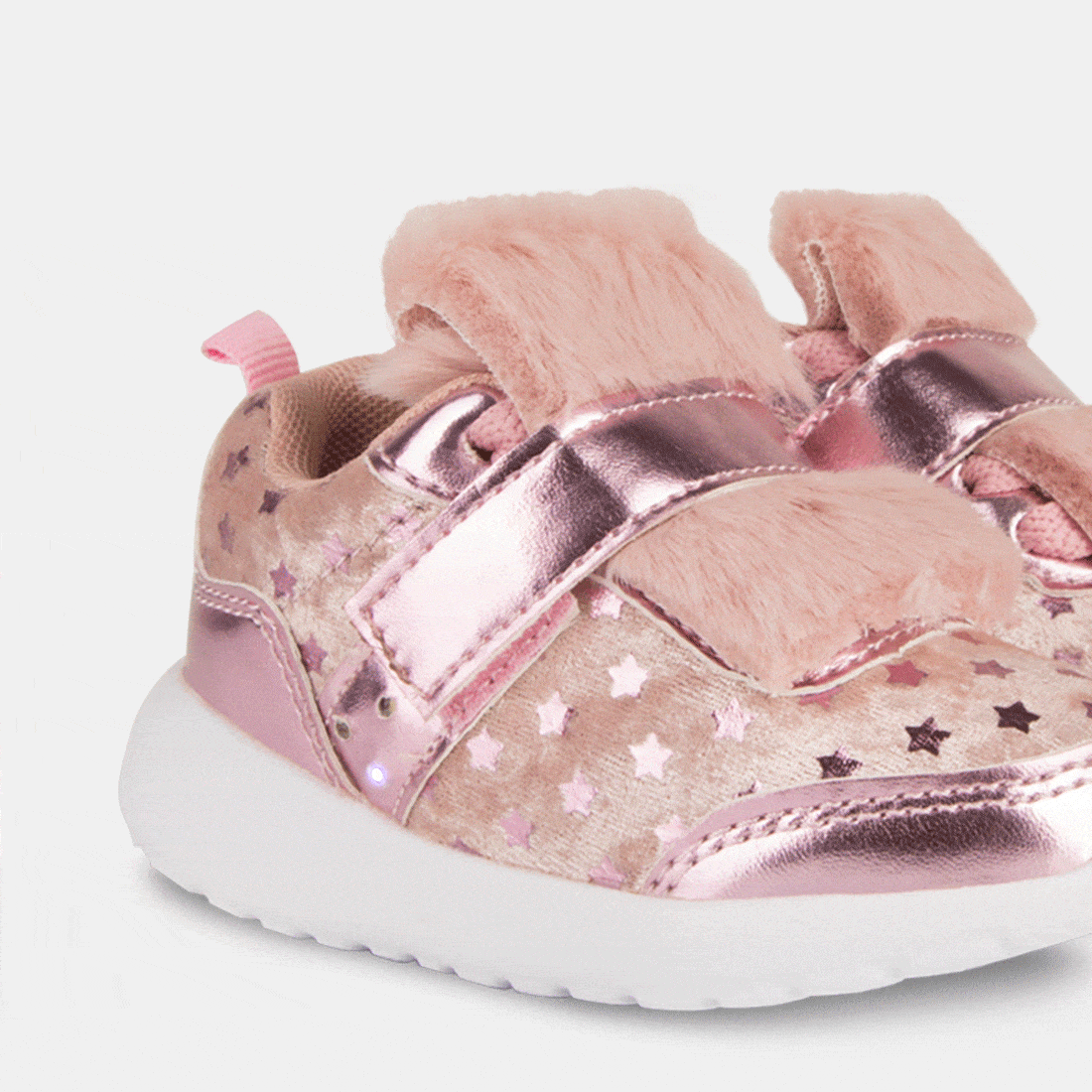 OSITO Shoes Zapatillas con Luces de Bebé Pelo Rosa
