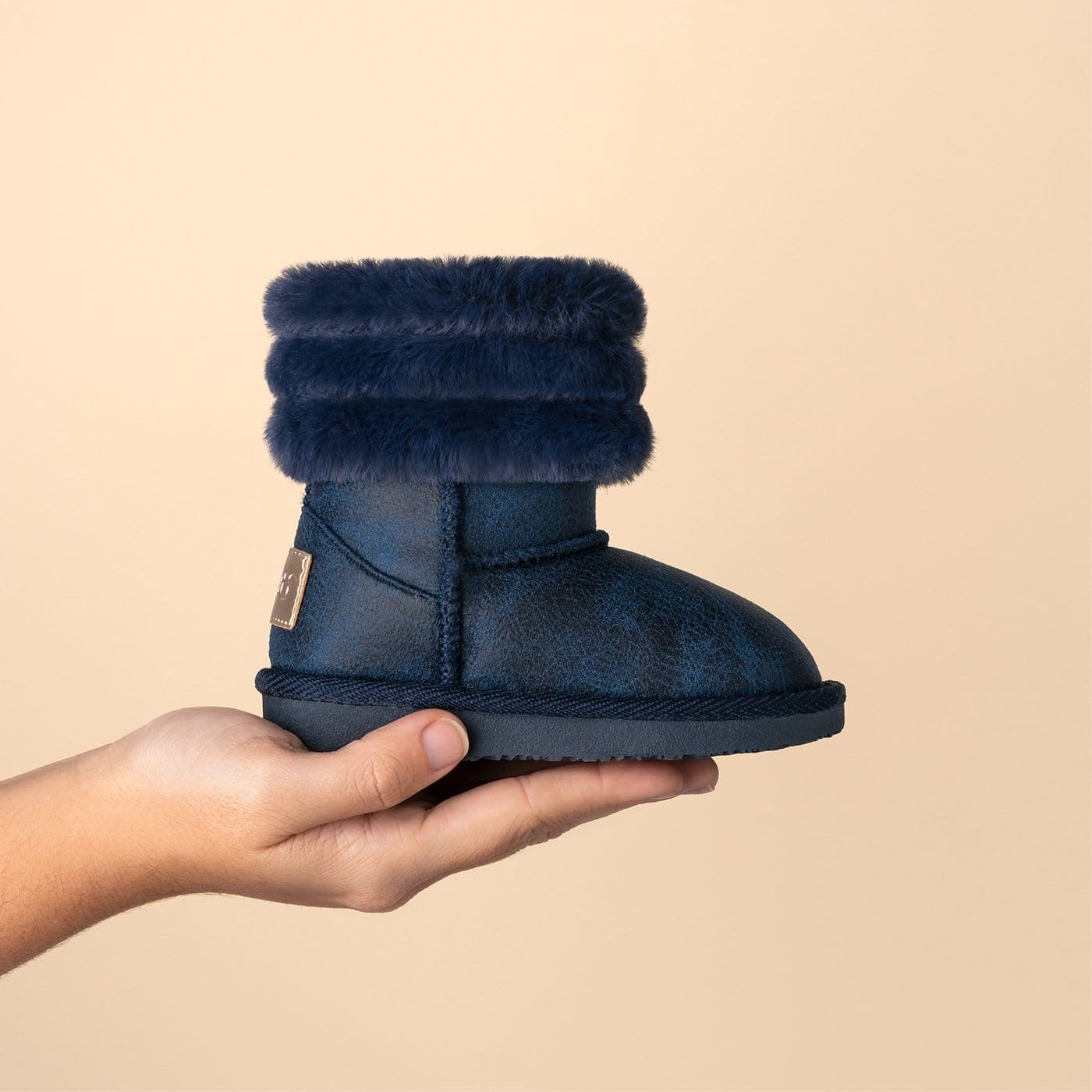 OSITO ZAPATOS Baby's Navy Fur Australian Boots