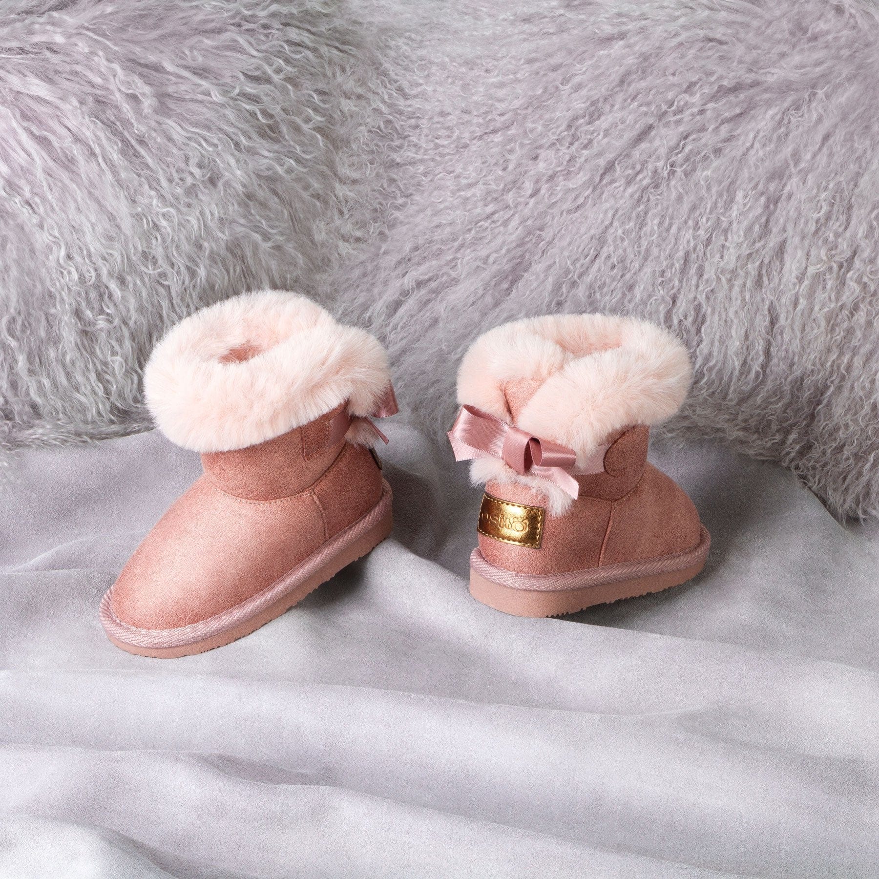 OSITO ZAPATOS Baby's Pink Australian Boots with Bow