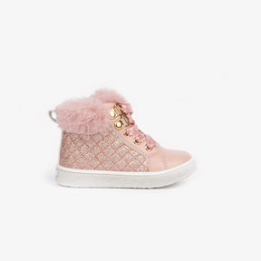 OSITO ZAPATOS Baby's Pink Quilted Ankle Boots Napa