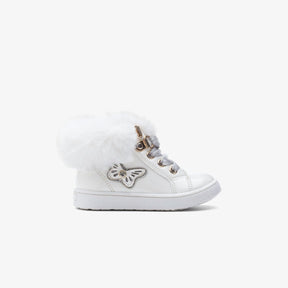 OSITO ZAPATOS Baby's White Butterfly Patent Leather Boots