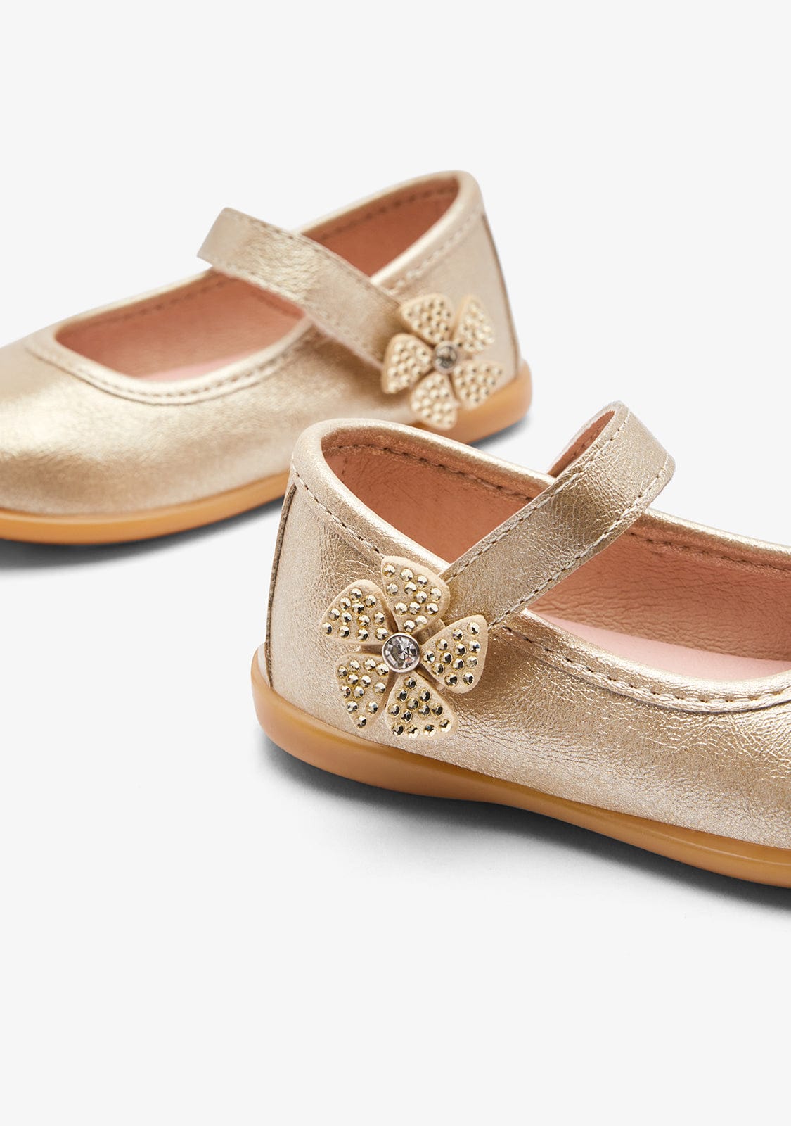 OSITO ZAPATOS / BAILARINAS Gold Flower Strap Ballerinas