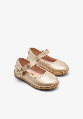 OSITO ZAPATOS / BAILARINAS Gold Flower Strap Ballerinas