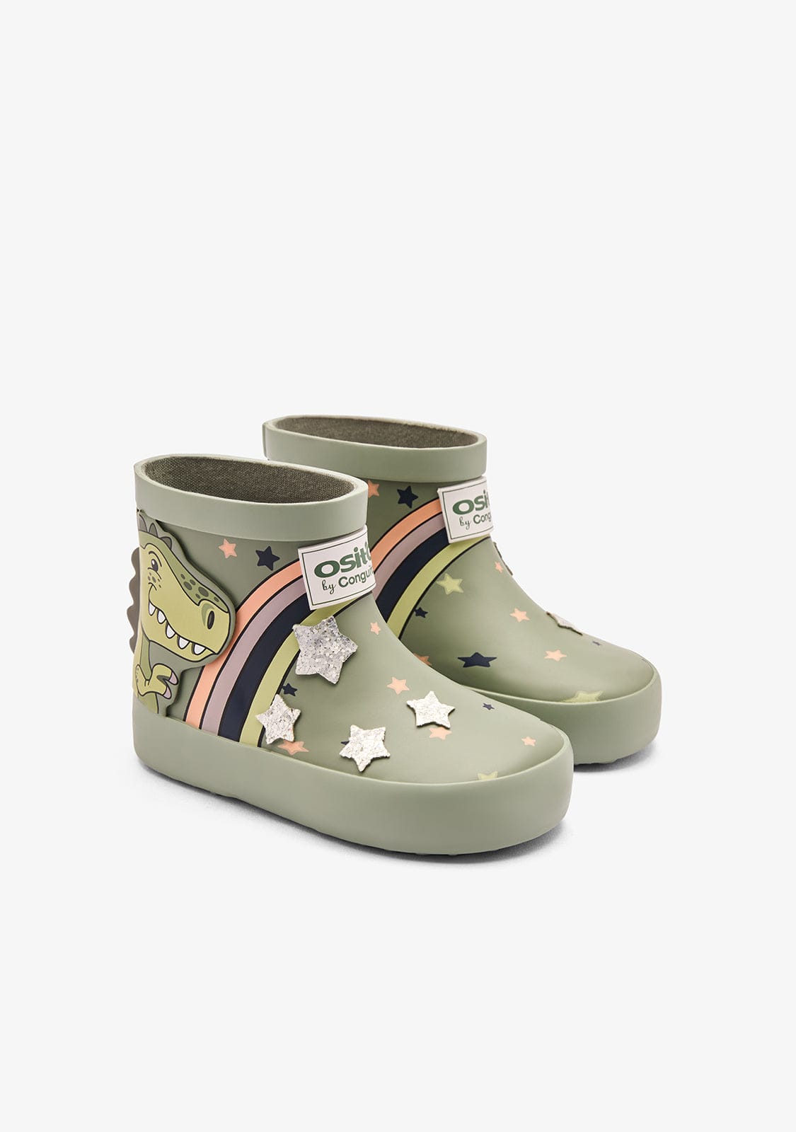 OSITO ZAPATOS / BOTAS Y BOTINES / LLUVIA Khaki Rain Dinosaur Boots