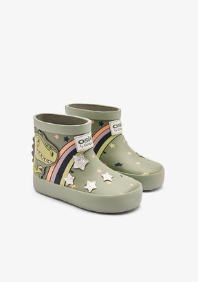 OSITO ZAPATOS / BOTAS Y BOTINES / LLUVIA Khaki Rain Dinosaur Boots