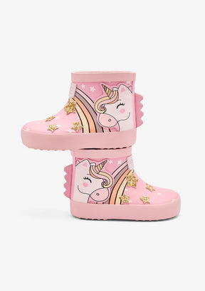 OSITO ZAPATOS / BOTAS Y BOTINES / LLUVIA Pink Rain Unicorn Boots