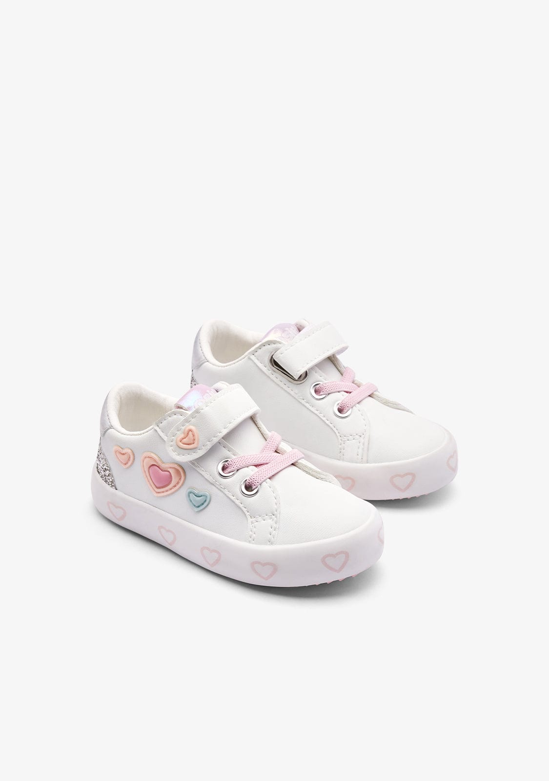 OSITO ZAPATOS / SNEAKERS White / Pink Hearts Low Sneakers