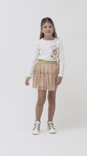 White Long-Sleeve Floral T-Shirt