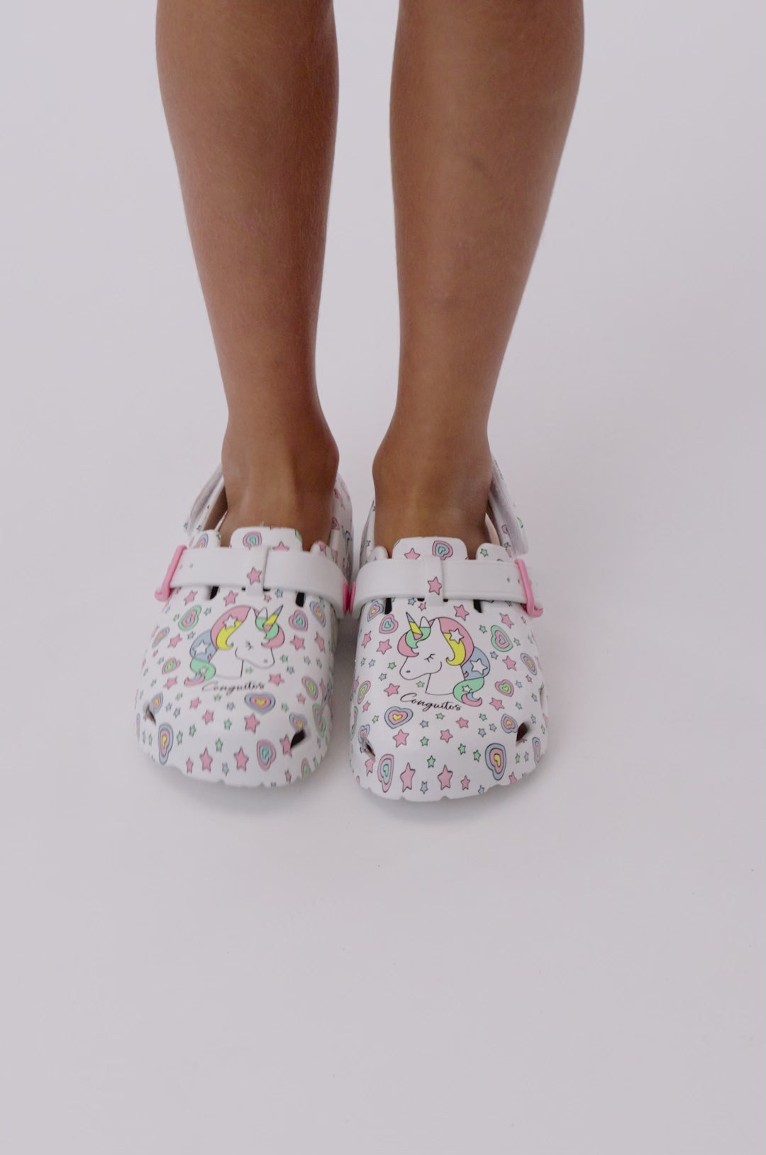 Load video: White Unicorn Clog