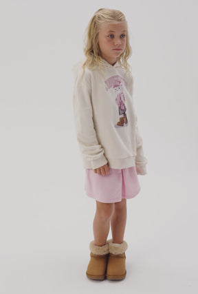 Beige Hoodie Bear Sweatshirt
