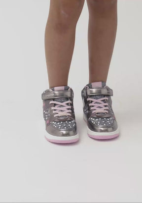 High Cut Sneakers With Lights Pewter