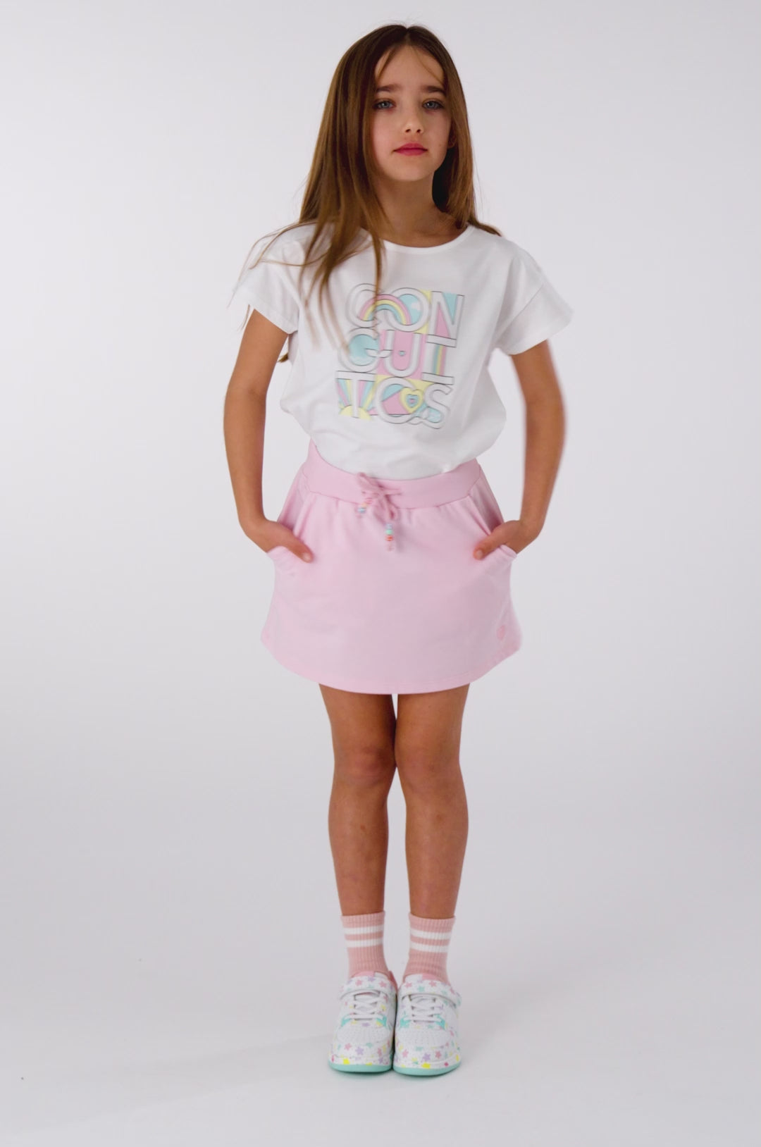 Load video: Multicolour Stars White Sneakers