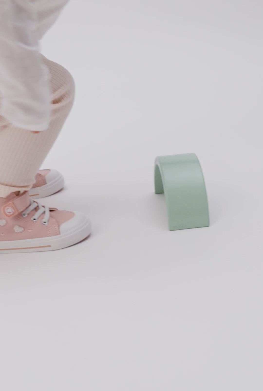 Load video: Pink Barefoot Heart High Sneakers