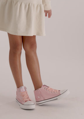 Pink Patent Leather High Top Sneakers