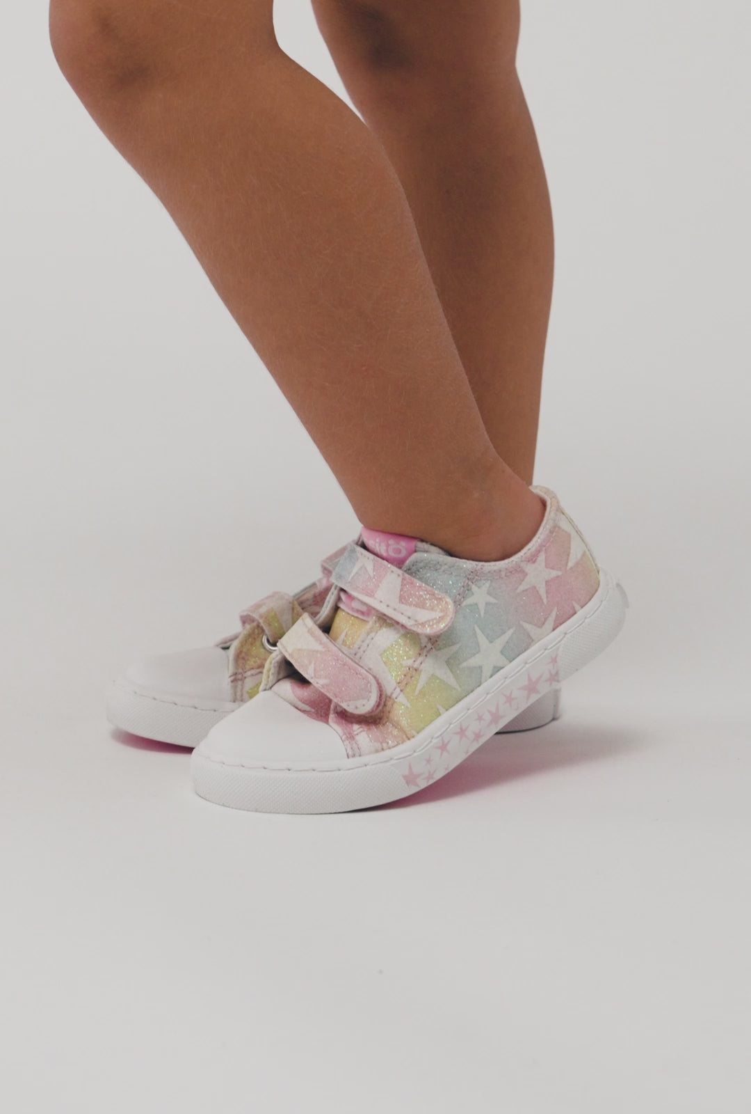 Load video: Multi Star Glow  Baby Sneakers