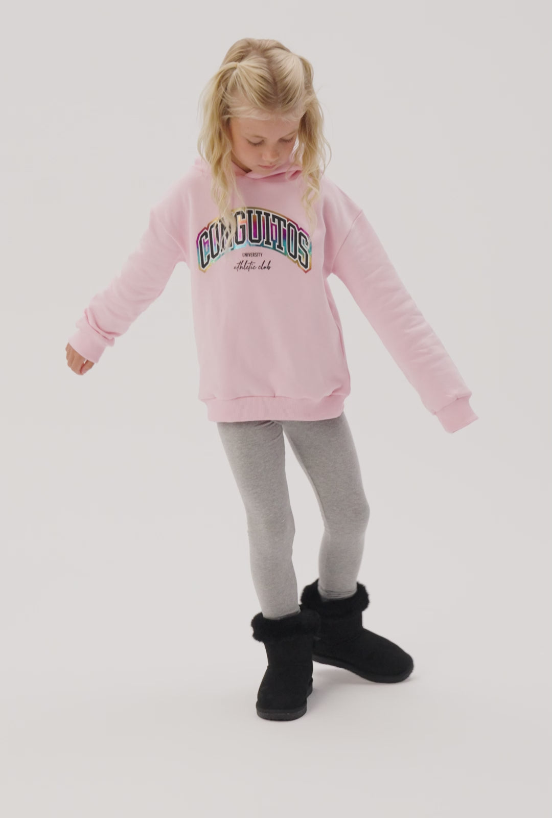 Charger la vidéo : Sweat à Capuche Rose avec Logo