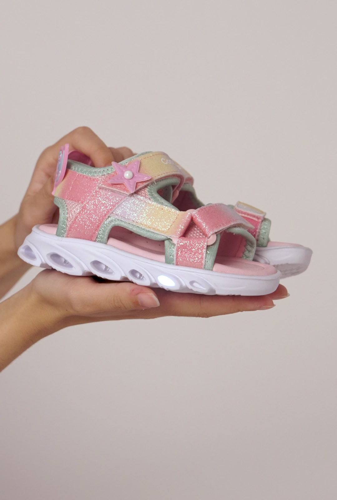 Load video: Rainbow Star Light Sandals