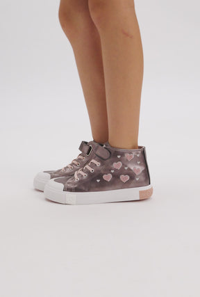 Sneakers hauts roses / blancs