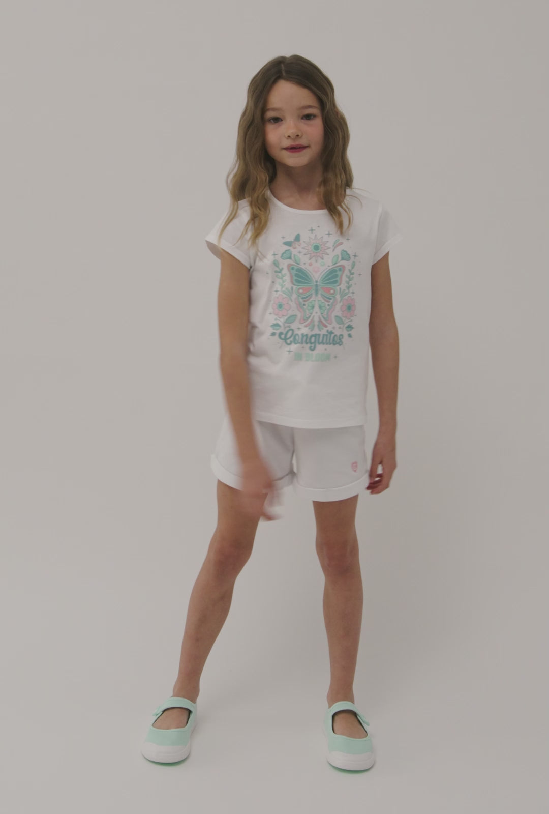 Load video: Green Canvas Barefoot Goflex Mary Janes