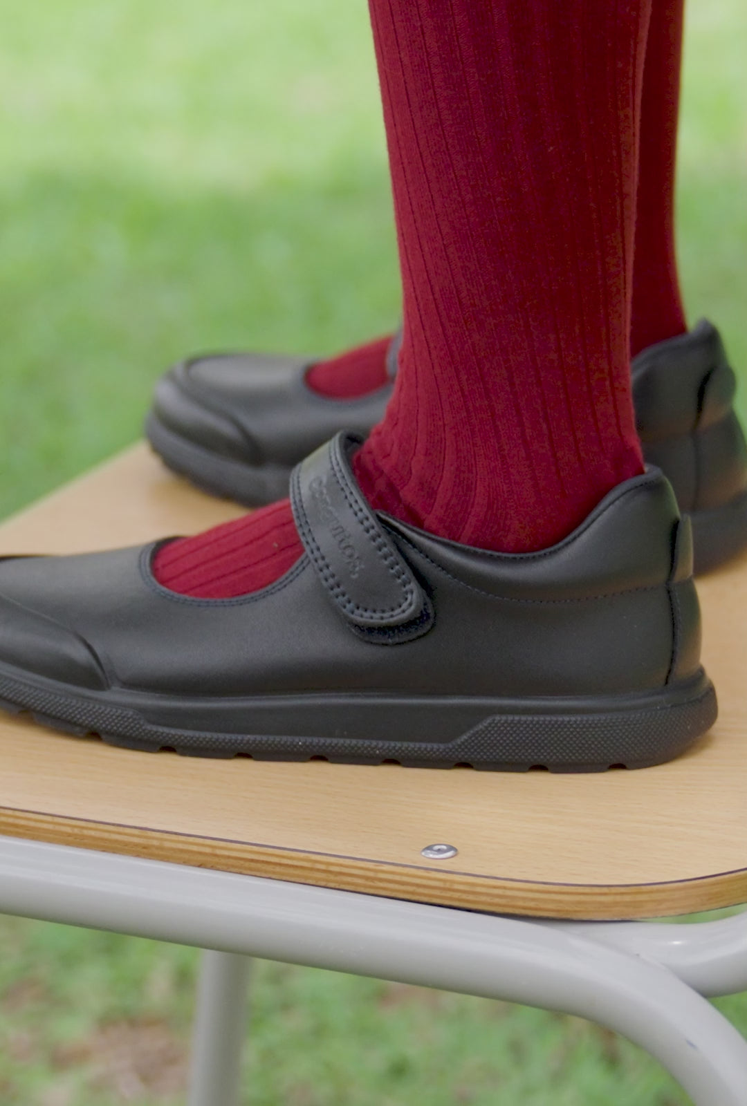 Load video: Girl's Navy Indestructibles School Shoes