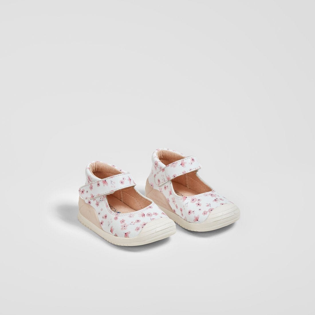 TECNOBABY Shoes Baby's Pink Flowers Print onMicro® Mary Janes