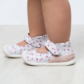 TECNOBABY Shoes Baby's Pink Flowers Print onMicro® Mary Janes