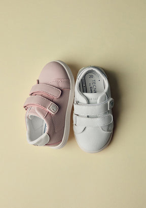 TECNOBABY ZAPATOS / BAREFOOT Pink Double Strap Respectful Sneakers