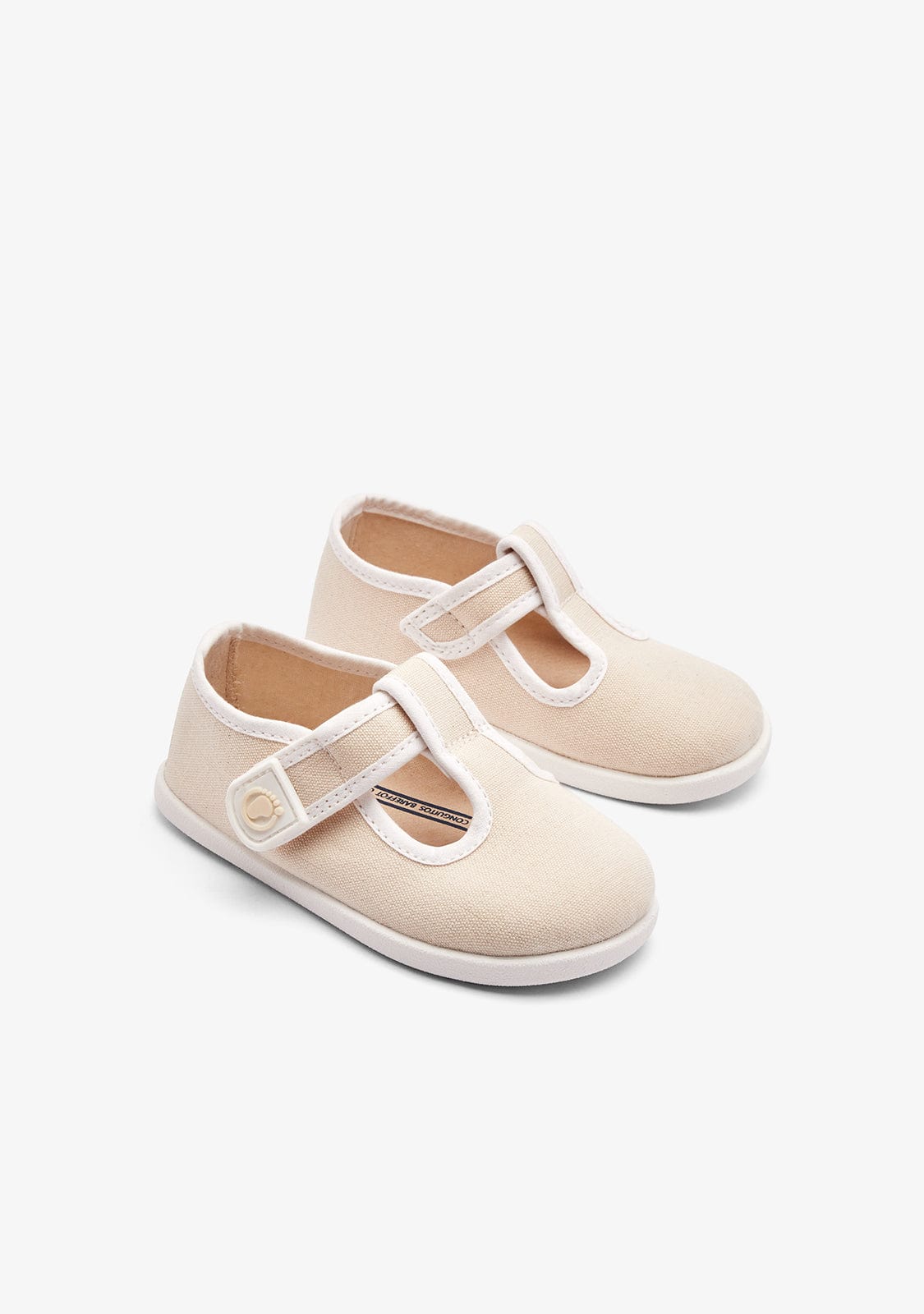 TECNOBABY ZAPATOS / SANDALIAS / TIRAS Baby´s Beige Canvas Respectful Mary Janes