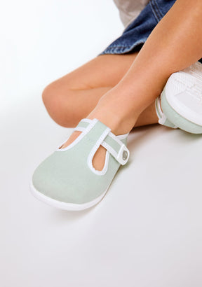 TECNOBABY ZAPATOS / SANDALIAS / TIRAS Baby´s Green Canvas Respectful Mary Janes