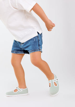 TECNOBABY ZAPATOS / SANDALIAS / TIRAS Baby´s Green Canvas Respectful Mary Janes