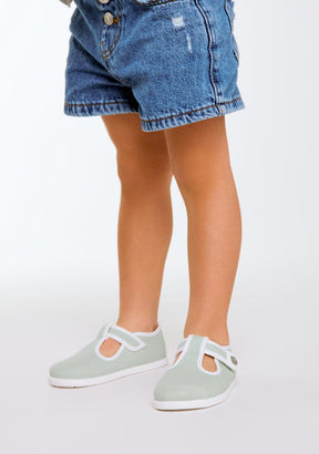 TECNOBABY ZAPATOS / SANDALIAS / TIRAS Baby´s Green Canvas Respectful Mary Janes