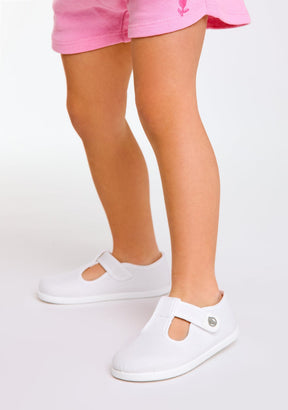 TECNOBABY ZAPATOS / SANDALIAS / TIRAS Baby´s White Canvas Respectful Mary Janes