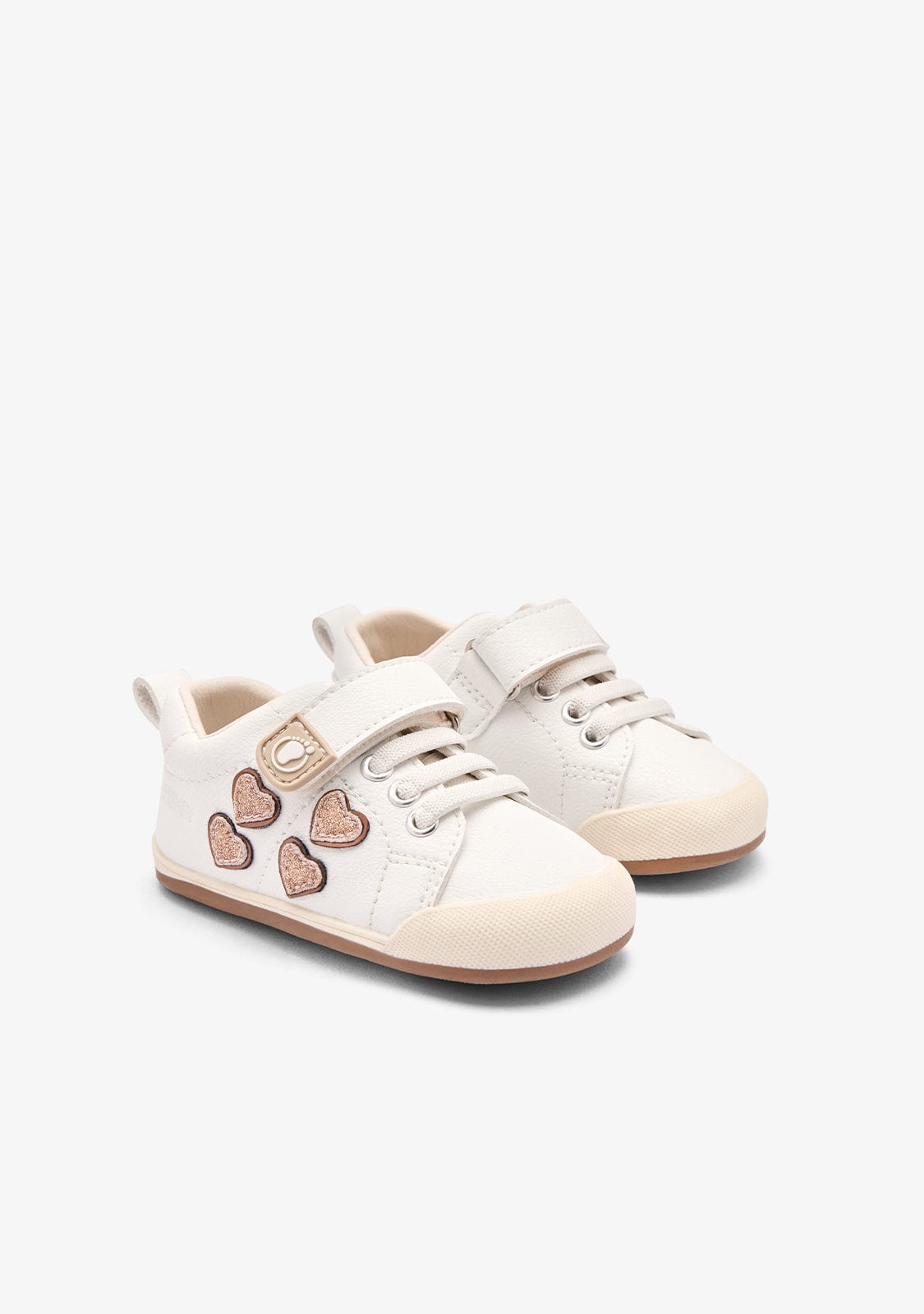 TECNOBABY ZAPATOS / SNEAKERS White Shiny Hearts Respectful Sneakers